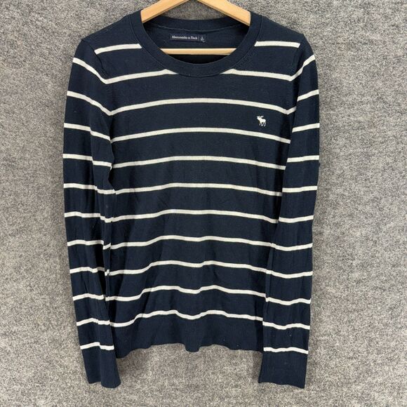 Abercrombie & Fitch Sweaters - Abercrombie & Fitch Sweater Pullover Men L Large Blue Striped Knit Long Sleeve